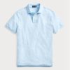 Modré pánské Slim Fit Mesh Polo košile Ralph Lauren Custom Modré pánské Slim Fit Mesh Polo košile Ralph Lauren Custom