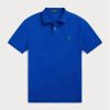 Modré pánské Slim Fit Mesh Polo košile Ralph Lauren Custom