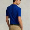 Modré pánské Slim Fit Mesh Polo košile Ralph Lauren Custom