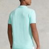 Modré pánské Slim Fit Mesh Polo košile Ralph Lauren Custom Modré pánské Slim Fit Mesh Polo košile Ralph Lauren Custom