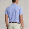 Modré pánské Slim Fit Mesh Polo košile Ralph Lauren Custom Modré pánské Slim Fit Mesh Polo košile Ralph Lauren Custom