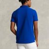 Modré pánské Slim Fit Mesh Polo košile Ralph Lauren Custom
