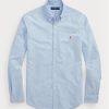 Modré pánské Slim Fit Oxford košile Ralph Lauren