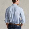 Modré pánské Slim Fit Oxford košile Ralph Lauren