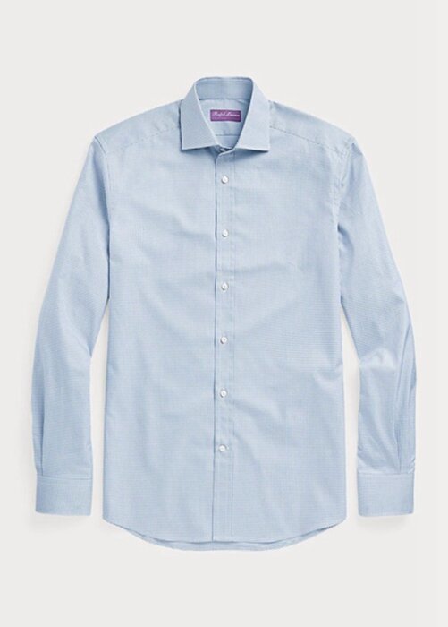 Modré pánské společenské košile Ralph Lauren Gingham Modré pánské společenské košile Ralph Lauren Gingham