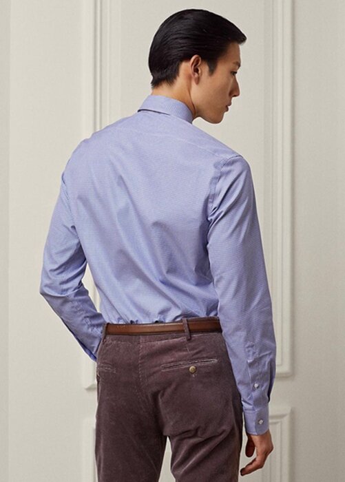 Modré pánské společenské košile Ralph Lauren Gingham Modré pánské společenské košile Ralph Lauren Gingham