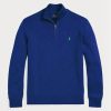 Modré pánské svetry Ralph Lauren Bavlněné se zapínáním na čtvrt zip