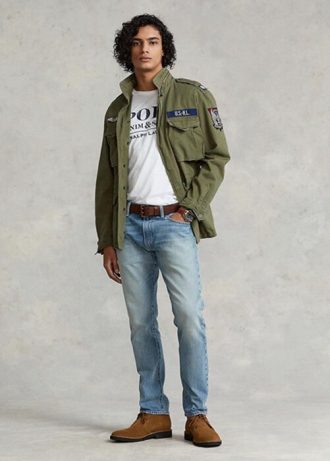 Modré pánské tenké strečové džíny Ralph Lauren Sullivan