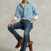 Modré pánské tenké výkonné strečové džíny Ralph Lauren Sullivan