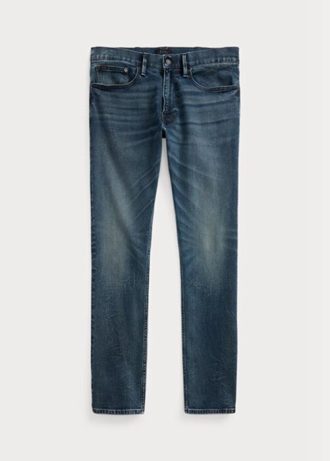 Modré pánské tenké výkonné strečové džíny Ralph Lauren Sullivan