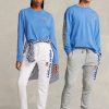 Modrá pánská trička Ralph Lauren Classic Fit Polo Sport Jersey