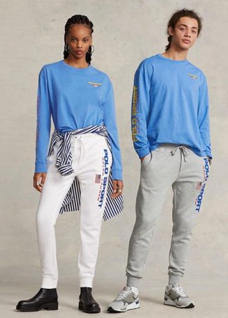 Modrá pánská trička Ralph Lauren Classic Fit Polo Sport Jersey