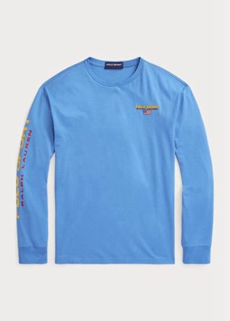 Modrá pánská trička Ralph Lauren Classic Fit Polo Sport Jersey