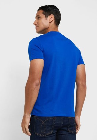 Modrá pánská trička Ralph Lauren Essential Crew Neck