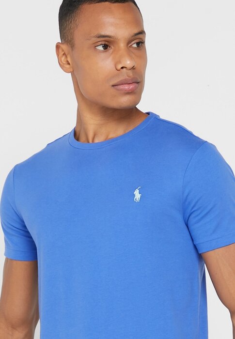 Modrá pánská trička Ralph Lauren Essential Crew Neck Modrá pánská trička Ralph Lauren Essential Crew Neck