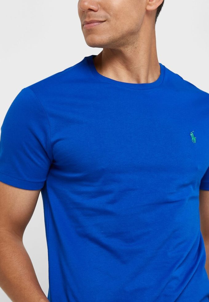 Modrá pánská trička Ralph Lauren Essential Crew Neck