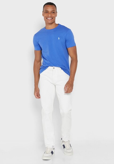 Modrá pánská trička Ralph Lauren Essential Crew Neck Modrá pánská trička Ralph Lauren Essential Crew Neck