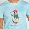 Modrá pánská trička Ralph Lauren Graphic Crew Neck