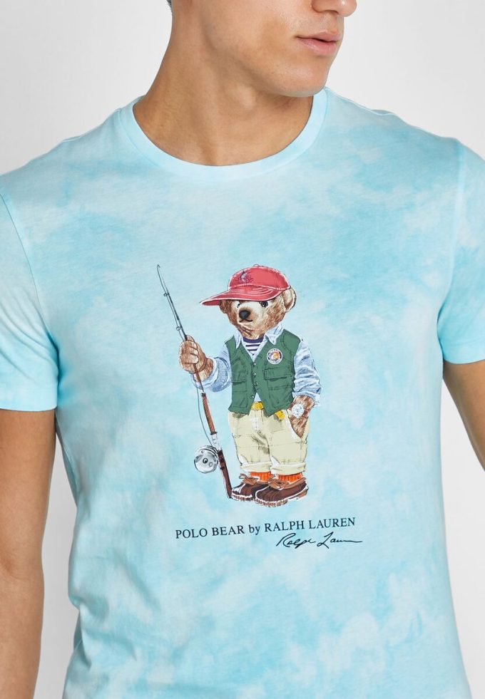 Modrá pánská trička Ralph Lauren Graphic Crew Neck