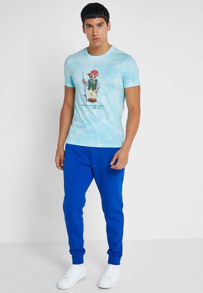 Modrá pánská trička Ralph Lauren Graphic Crew Neck