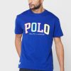 Modrá pánská trička Ralph Lauren Logo Crew Neck