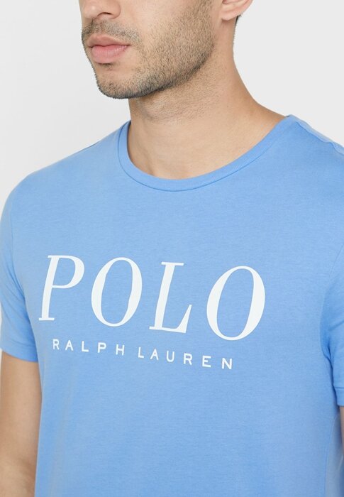 Modrá pánská trička Ralph Lauren Logo Crew Neck Modrá pánská trička Ralph Lauren Logo Crew Neck