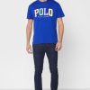 Modrá pánská trička Ralph Lauren Logo Crew Neck
