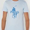 Modrá pánská trička Ralph Lauren s potiskem s výstřihem