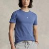 Modrá pánská trička Slim Fit Crewneck Ralph Lauren Custom