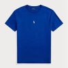 Modrá pánská trička Slim Fit Crewneck Ralph Lauren Custom