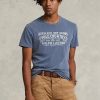 Modrá pánská trička Slim Fit Polo Country Ralph Lauren Custom