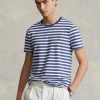 Modrá pánská trička Slim Fit pruhovaná Jersey Ralph Lauren Custom