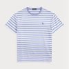 Modrá pánská trička Slim Fit pruhovaná Jersey Ralph Lauren Custom