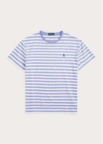 Modrá pánská trička Slim Fit pruhovaná Jersey Ralph Lauren Custom
