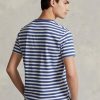 Modrá pánská trička Slim Fit pruhovaná Jersey Ralph Lauren Custom