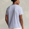 Modrá pánská trička Slim Fit pruhovaná Jersey Ralph Lauren Custom