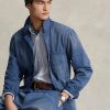 Modré pánské užitkové bundy Ralph Lauren Herringbone Twill Modré pánské užitkové bundy Ralph Lauren Herringbone Twill