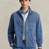 Modré pánské užitkové bundy Ralph Lauren Herringbone Twill Modré pánské užitkové bundy Ralph Lauren Herringbone Twill