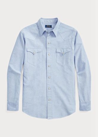 Modré pánské westernové košile Ralph Lauren Classic Fit Oxford Modré pánské westernové košile Ralph Lauren Classic Fit Oxford