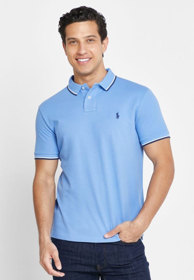 Modré pánské základní polokošile Ralph Lauren Modré pánské základní polokošile Ralph Lauren