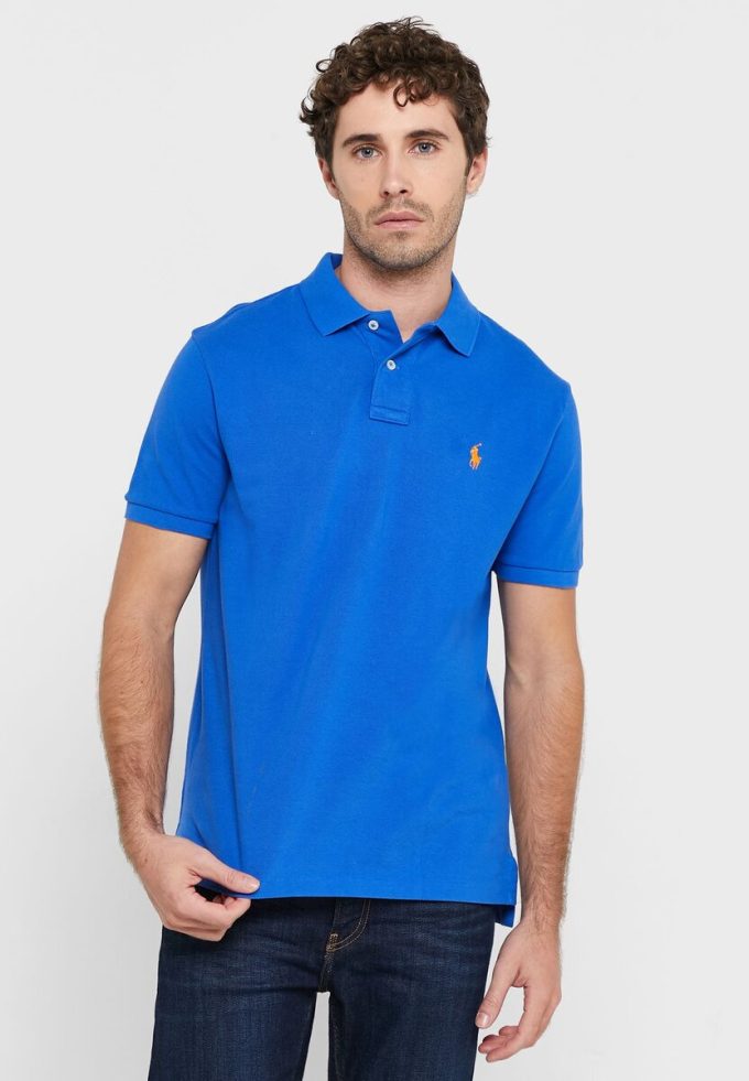 Modré pánské základní polokošile Ralph Lauren Modré pánské základní polokošile Ralph Lauren