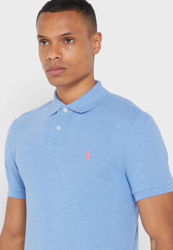 Modré pánské základní polokošile Ralph Lauren Modré pánské základní polokošile Ralph Lauren