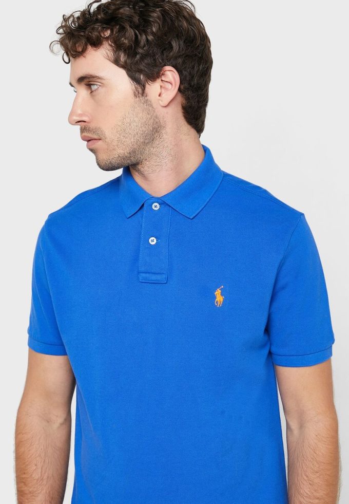 Modré pánské základní polokošile Ralph Lauren Modré pánské základní polokošile Ralph Lauren