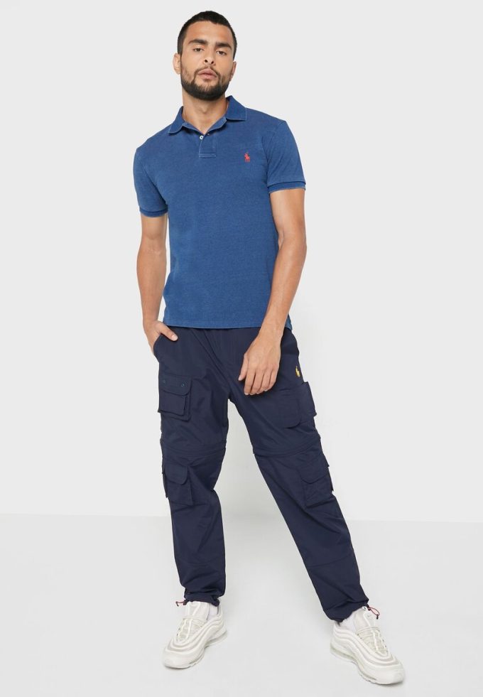 Modré pánské základní polokošile Ralph Lauren