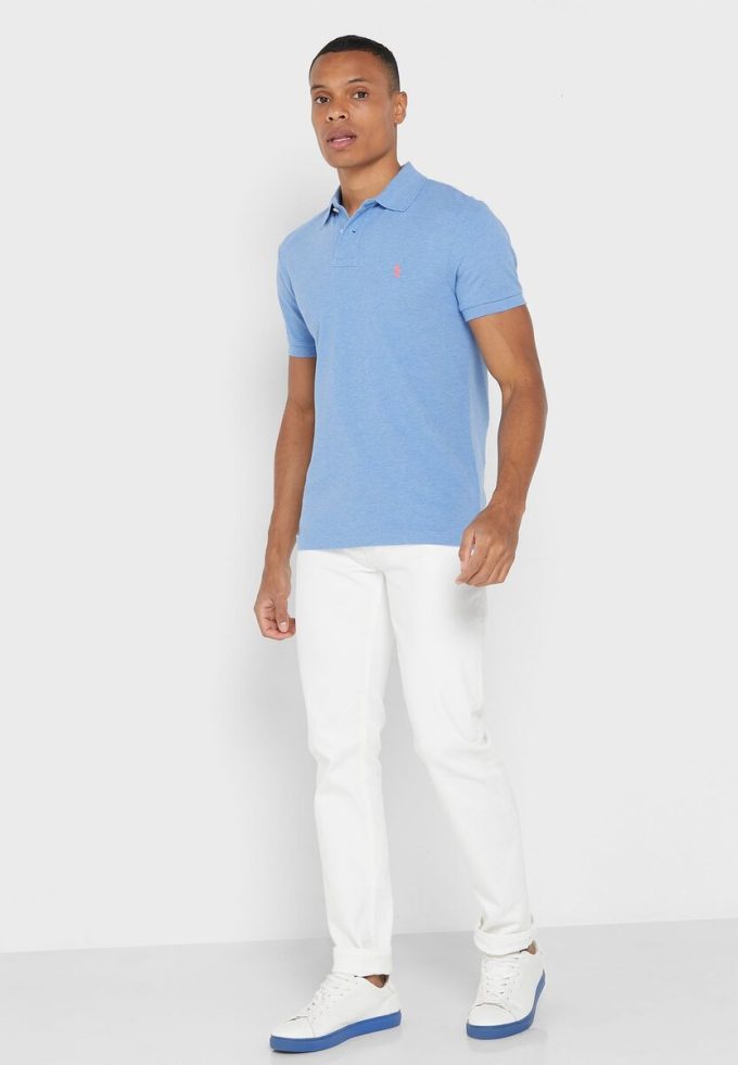 Modré pánské základní polokošile Ralph Lauren Modré pánské základní polokošile Ralph Lauren