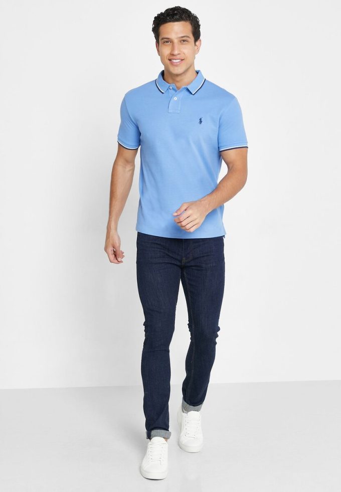 Modré pánské základní polokošile Ralph Lauren Modré pánské základní polokošile Ralph Lauren