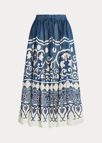 Modro/bílé dámské sukně A-Line s korálkovým voálem Ralph Lauren Modro/bílé dámské sukně A-Line s korálkovým voálem Ralph Lauren