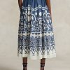 Modro/bílé dámské sukně A-Line s korálkovým voálem Ralph Lauren