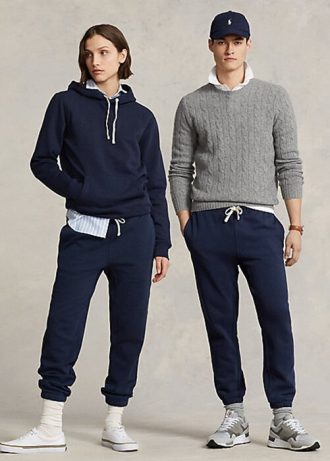 Navy dámské fleecové tepláky Ralph Lauren