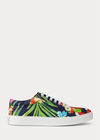 Navy Multicolor Pánské Ralph Lauren Severn Květinové plátěné tenisky